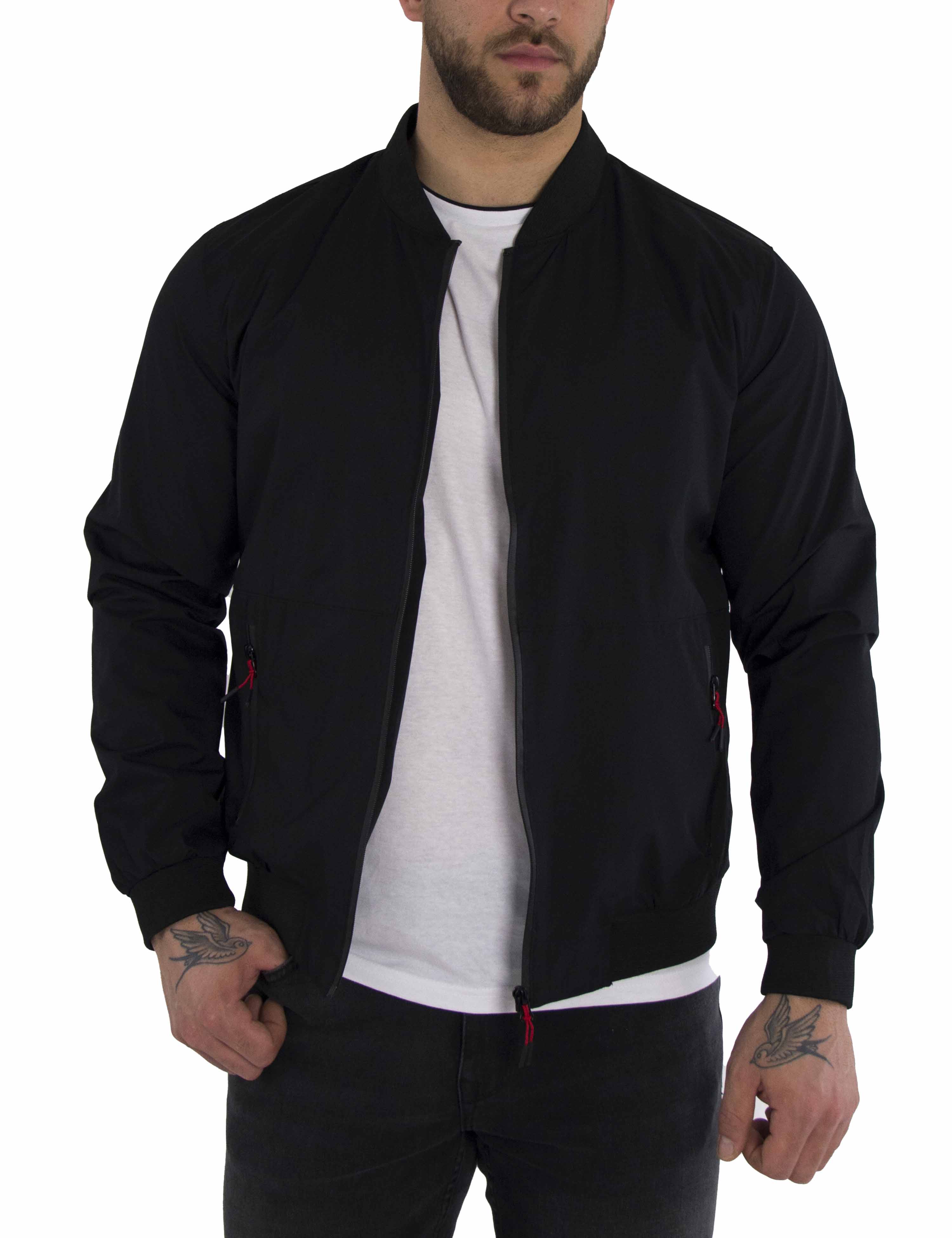 Ανδρικό μαύρο ελαφρύ Bomber Jacket WS2803M φωτογραφία